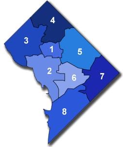 washington dc bílastæði svæði kort