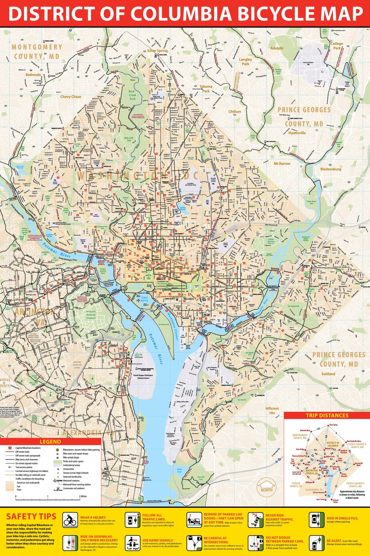 washington dc hjólinu kort