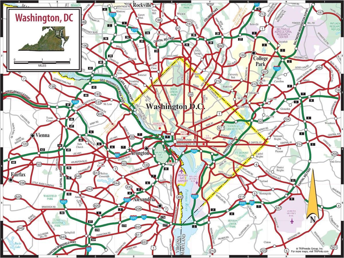 washington dc neðanjarðarlestinni kort götunni yfirborð