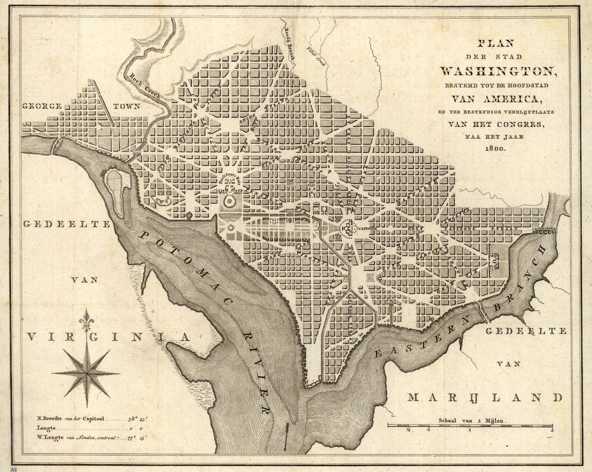 kort af sögulegum kort af washington dc