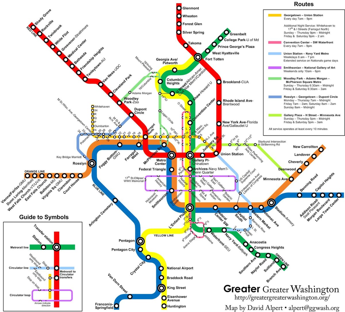washington næsta strætó kort