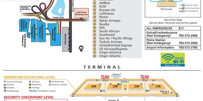 Washington dulles flugvöllur kort
