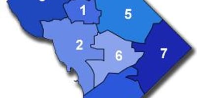 Washington dc bílastæði svæði kort
