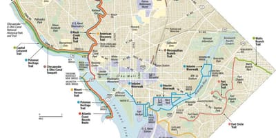 Washington dc hjólinu slóðir kort