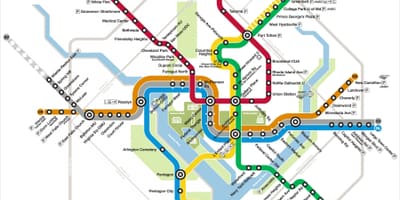 Washington dc metro kort silfur línu