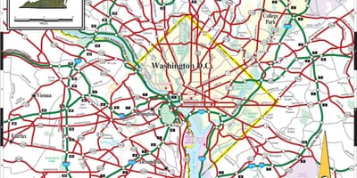 Washington dc neðanjarðarlestinni kort götunni yfirborð