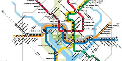 Washington dc metro línu kort