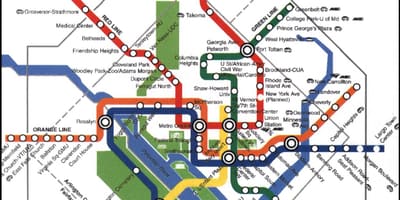 Washington dc næsta lest kort