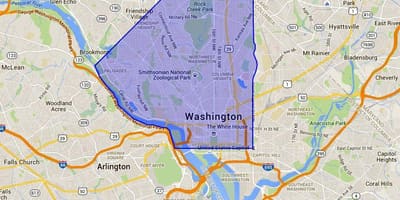Norðvestur washington dc kort