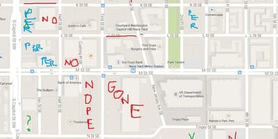 Kort af washington dc fötlun bílastæði
