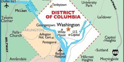 Washington dc og washington kort